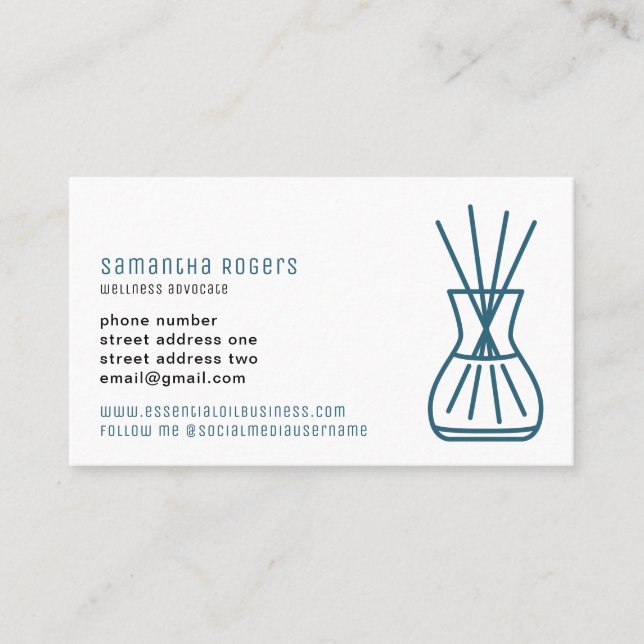 Essential Oils Reed Diffuser Bottle Pattern Business Card (Front)