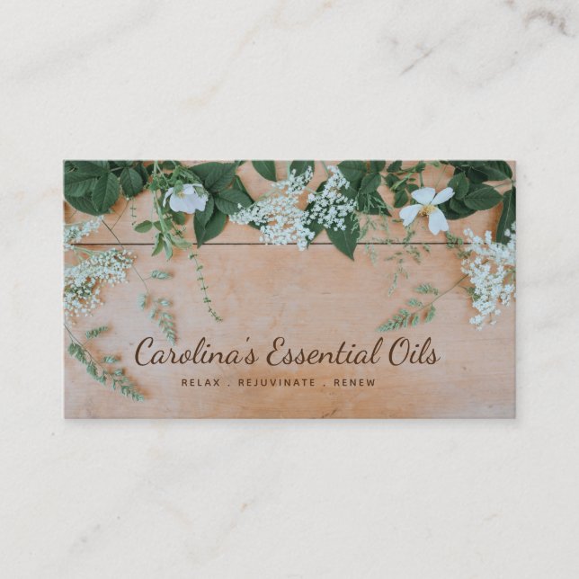 Essential Oils Slogans Business Cards (Front)