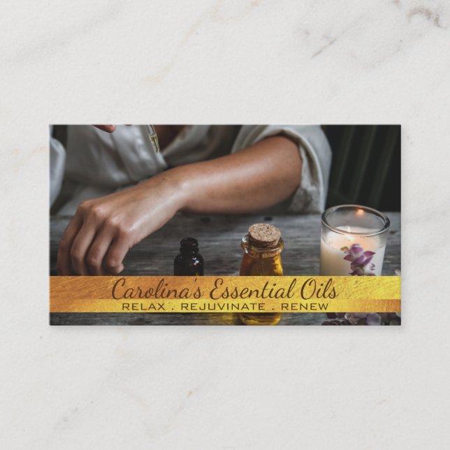Essential Oils Slogans Business Cards (Front)