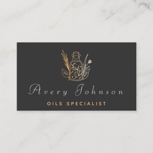 Essential Oils Specialist Magic Ombre Drawn Bottle Business Card