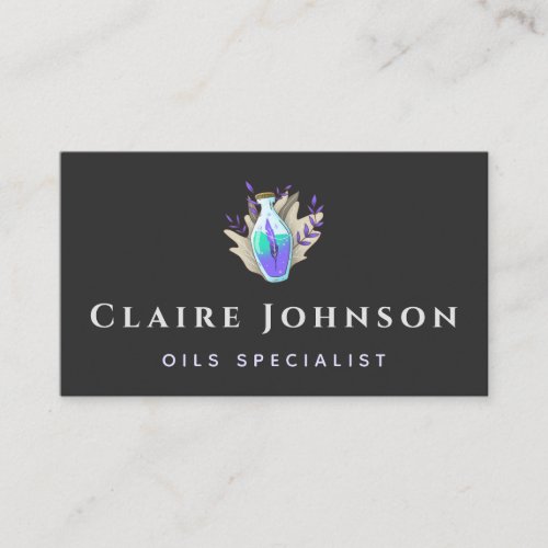 Essential Oils Specialist Purple Potion Leaf Plant Business Card