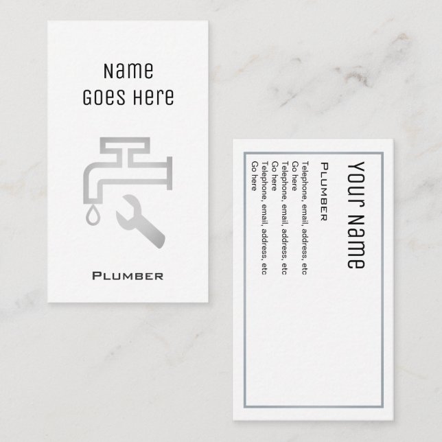"Essential" Plumber Business Cards (Front/Back)