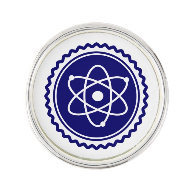 Essential Science Blue Atomic Badge Pin (Front)