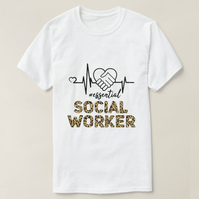 Essential Social Worker Heartbeat Social Worker Le T-Shirt (Design Front)