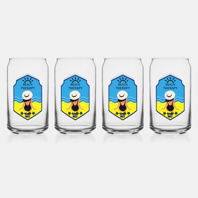 Essential Summer Beach  Can Glass (Front)