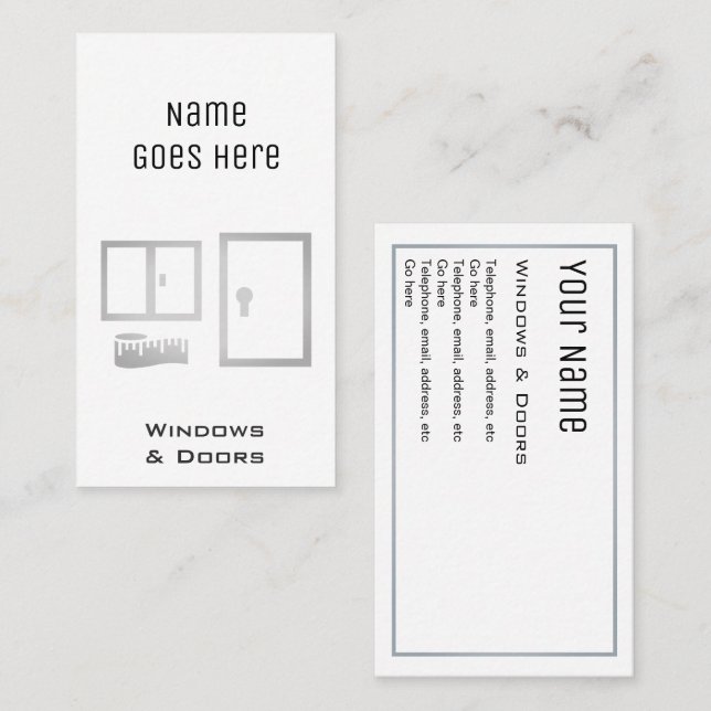 "Essential" Windows and Doors Business Cards (Front/Back)