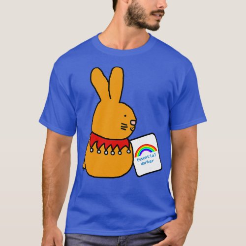 Essential Worker Easter Bunny Rainbow T_Shirt