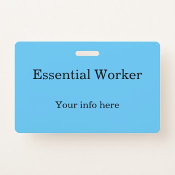 Essential Worker Id Badge by outsidethepen at Zazzle