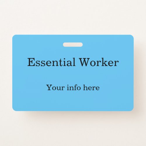 Essential Worker ID Badge