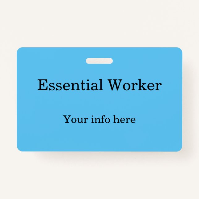 Essential Worker ID Badge (Front)