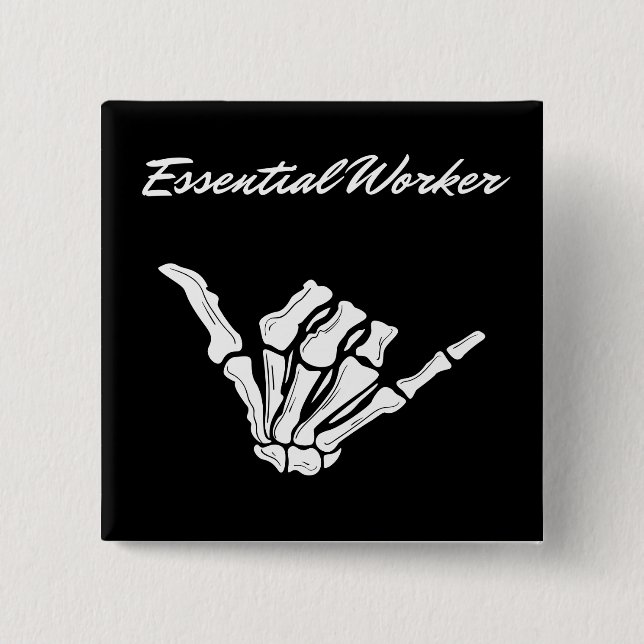 Essential Worker Square Button (Front)