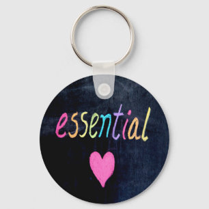 Essential Worker Support Heart on Chalk Board Keychain