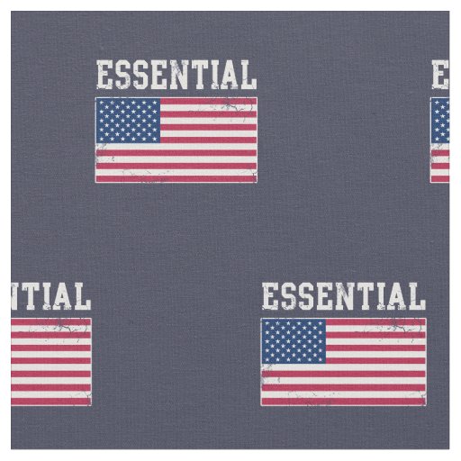 Essential Worker USA American Flag Covid 19 Fabric