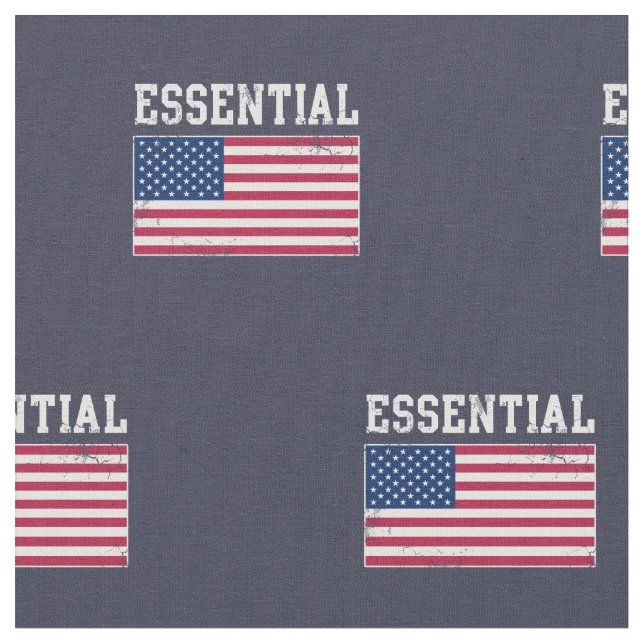 Essential Worker USA American Flag Covid 19 Fabric (Close Up)