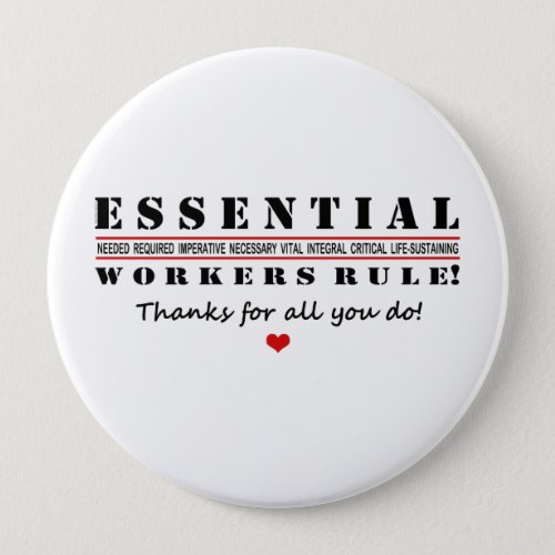 Essential Workers Rule Thank You Button
