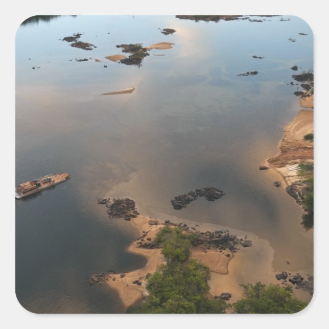 Essequibo River, longest river in Guyana, and 2 Square Sticker (Front)