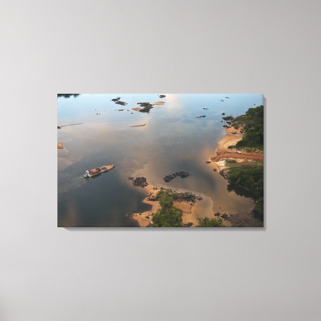 Essequibo River, longest river in Guyana, and Canvas Print (Front)