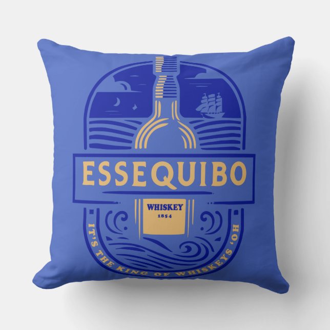 Essequibo Whiskey T-Shirt Throw Pillow (Front)