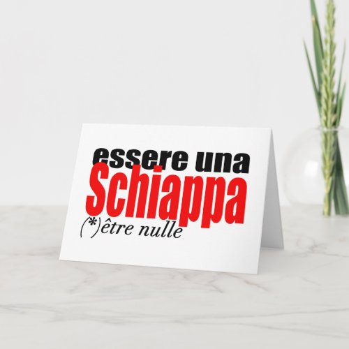 Essere una Schiappa tre nulle en franais G Card