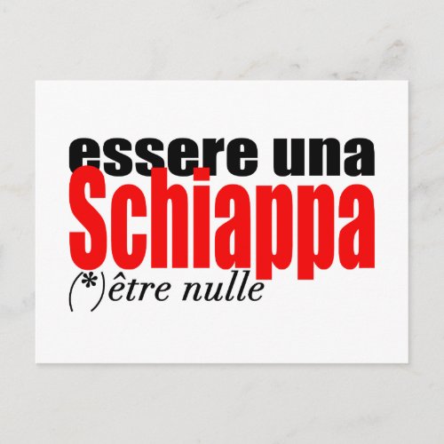 Essere una Schiappa tre nulle en franais PostC Postcard