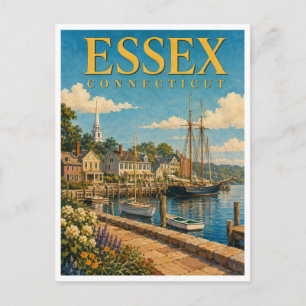 Essex Connecticut Essex Harbor GeoSaga Postcard
