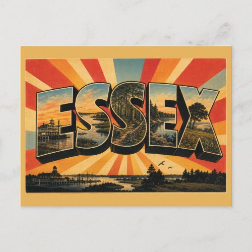 Essex Connecticut River Town Woodlands Art Postcard