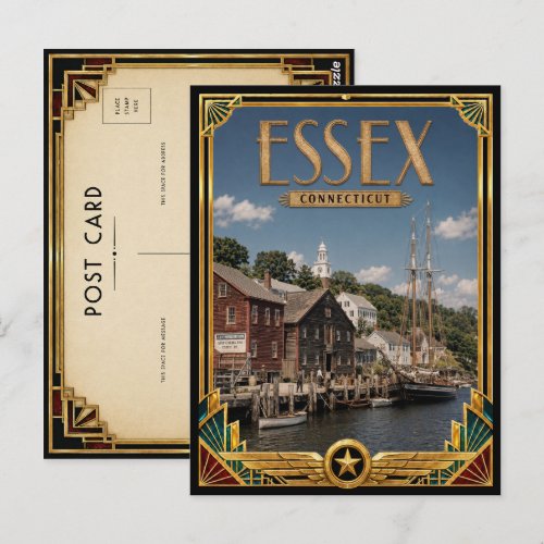 Essex Connecticut Vintage Art Deco Golden Age Postcard