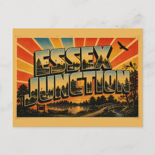 Essex Junction VT Parks Reservoir Trails Art Postcard