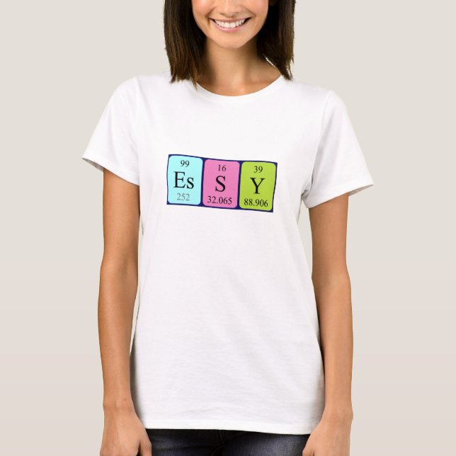 Essy periodic table name shirt (Front)