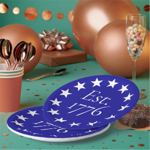 Est. 1776 Betsy Ross Flag Patriotic Gift Paper Plates