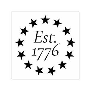 Est. 1776 Betsy Ross Flag Patriotic Gift Self-inking Stamp
