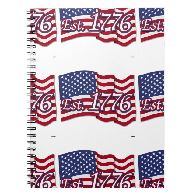 Est. 1776 USA Flag Notebook (Front)