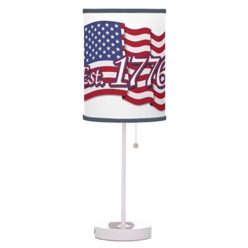 Est 1776 USA Flag Table Lamp