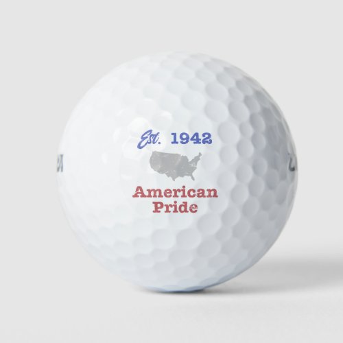 Est 1942 Birthday American Pride Golf Balls