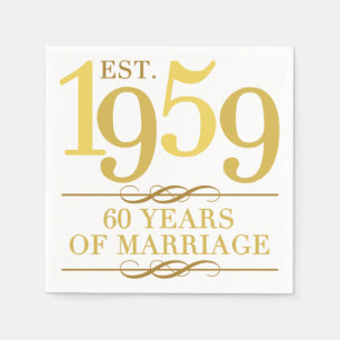 Est. 1959 60th Wedding Anniversary Napkins