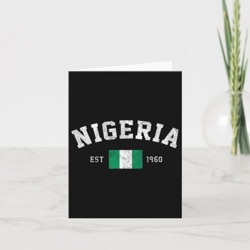 Est 1960 Nigerian Flag Independence Day  Card