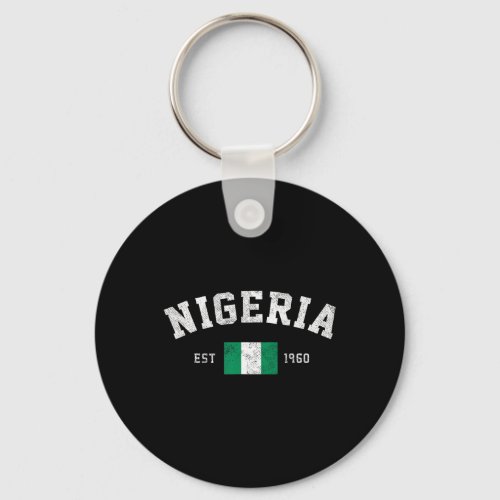 Est 1960 Nigerian Flag Independence Day  Keychain