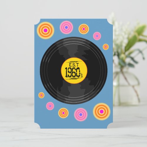 Est 1960s Decade Birthday Invitation