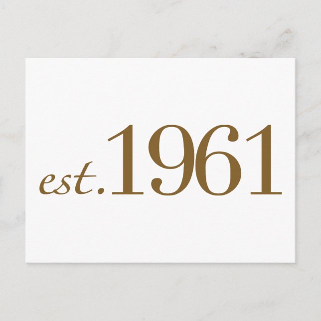 Est 1961 (Birth Year) Postcard (Front)