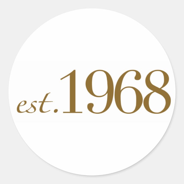 Est 1968 classic round sticker (Front)