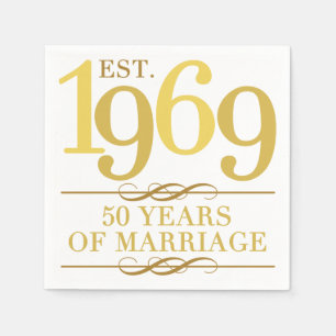 Est. 1969 50th Wedding Anniversary Napkins