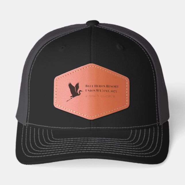 est. 1975 ballcap leather patch hat (Front)