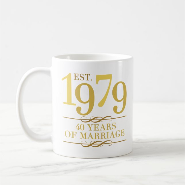 Est. 1979 40th Wedding Anniversary Coffee Mug (Left)