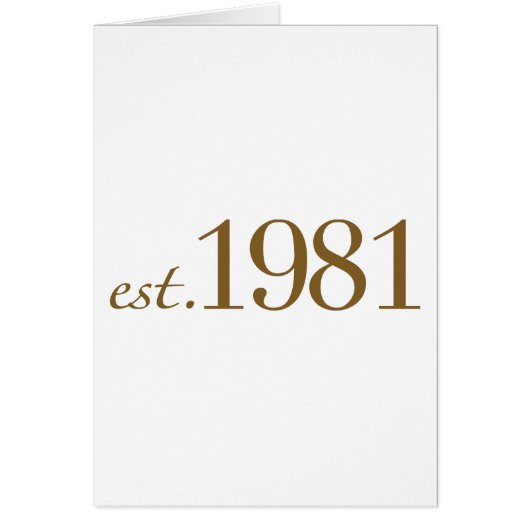 Est 1981 (Birth Year) Cards (Front)