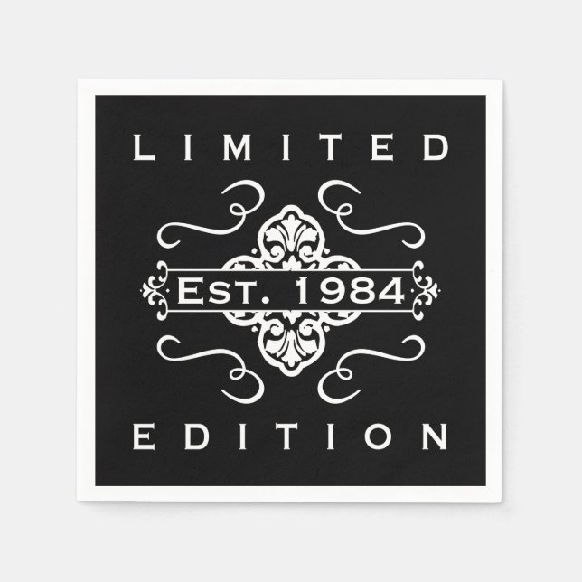 Est. 1984 40th Birthday Napkins (Front)