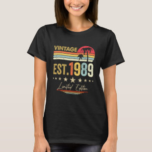 Est 1989 Vintage 1989 Limited Edition 33rd Birthda T-Shirt