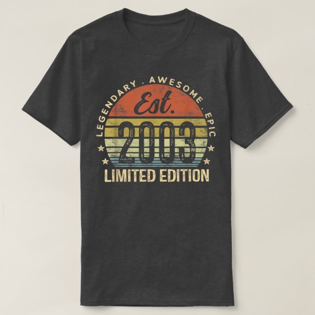 Est 2003 Limited Edition 19th Birthday Gifts 19 Ye T-Shirt (Design Front)