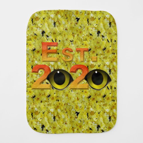 Est 2020 Yellow Daisy Design Baby Burp Cloth