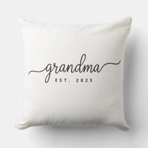 Est. 20XX Future Grandma Gift for Grandmother Throw Pillow