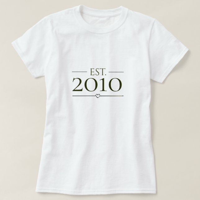 Est Personalized Year Minimal Established Design T-Shirt (Design Front)